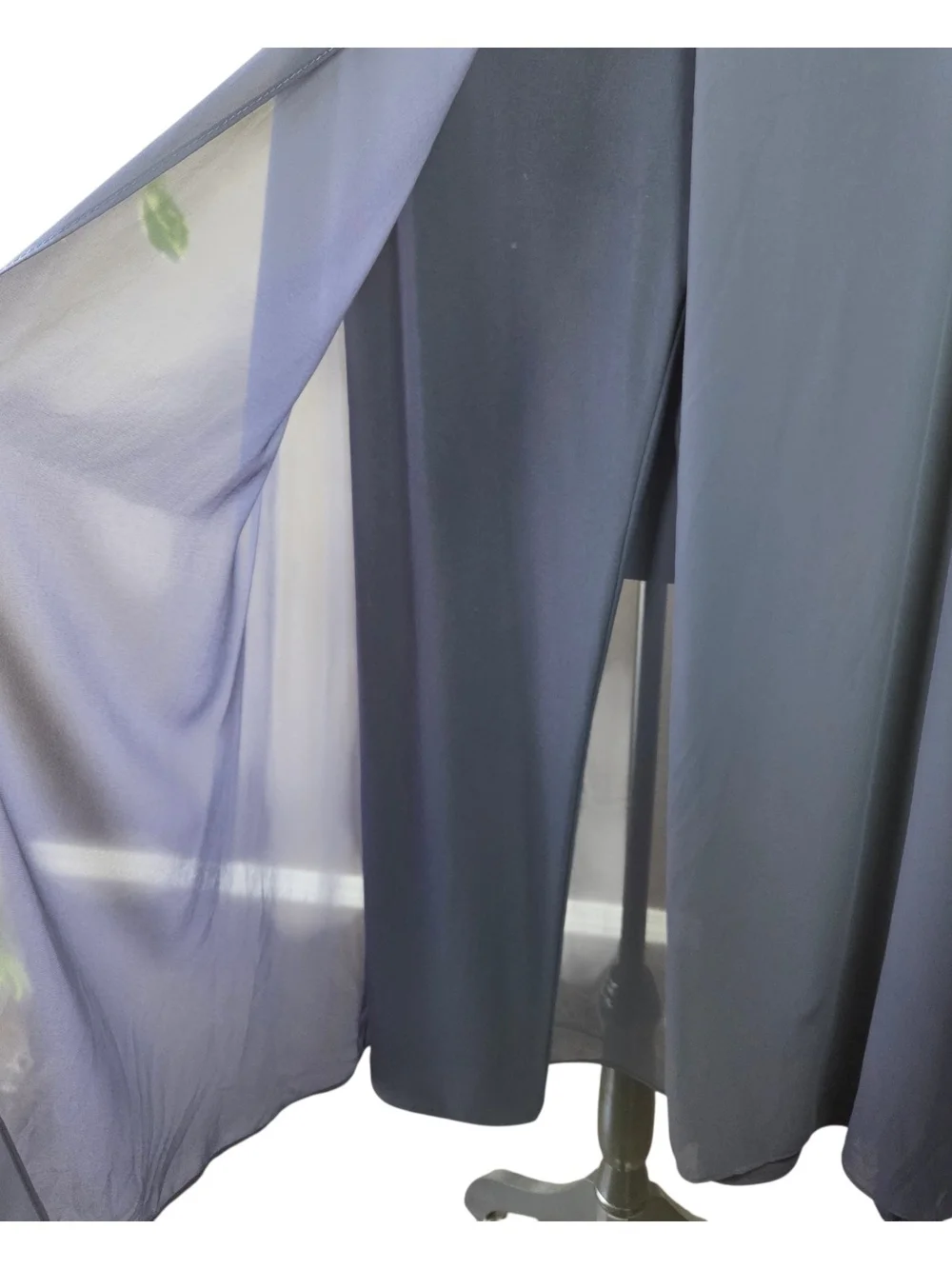 Joseph Ribkoff Navy Wide-Leg Pants with Sheer Overlay Size 4 - Picture 4 of 6